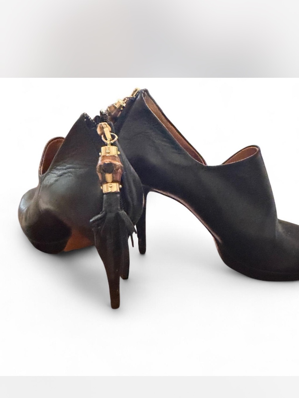 Gucci Betty bootie Leather Platform Ankle Booties with bamboo Tassel Detail - Picture 5 of 7